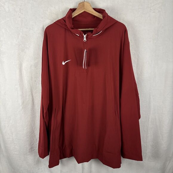 Nike Coaches Sideline 1/4 Zip Men Sz 2XL Red Hoodie Jacket FJ9548-613 NWT - Picture 1 of 7